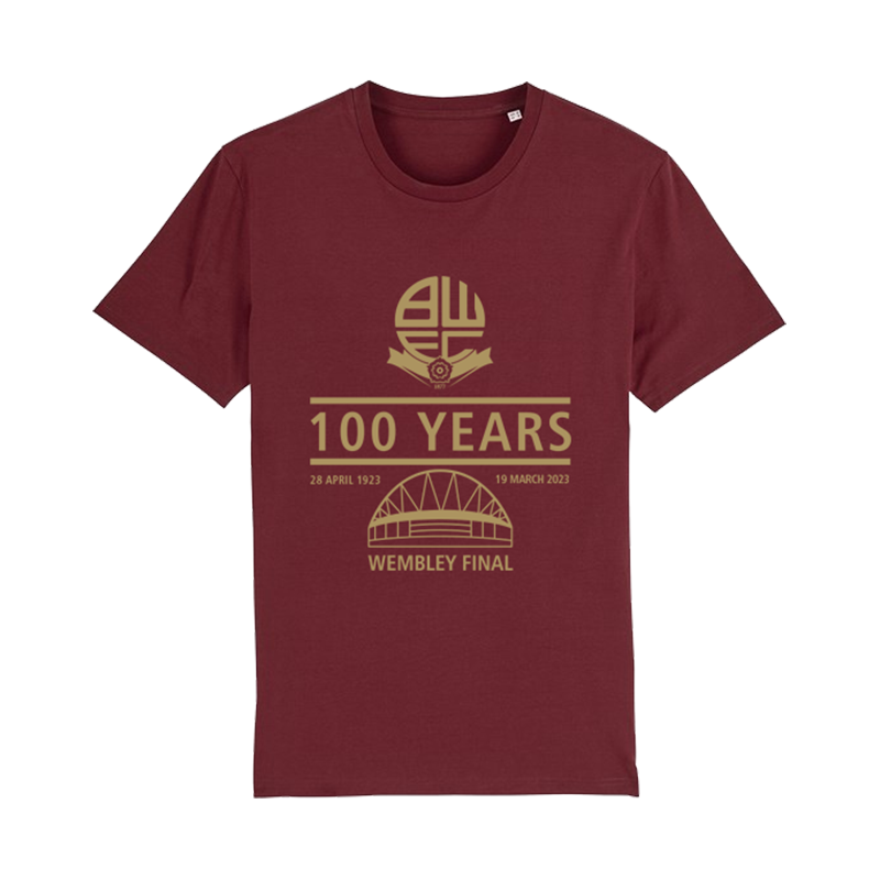 Bolton 100 Years Burgundy T-Shirt