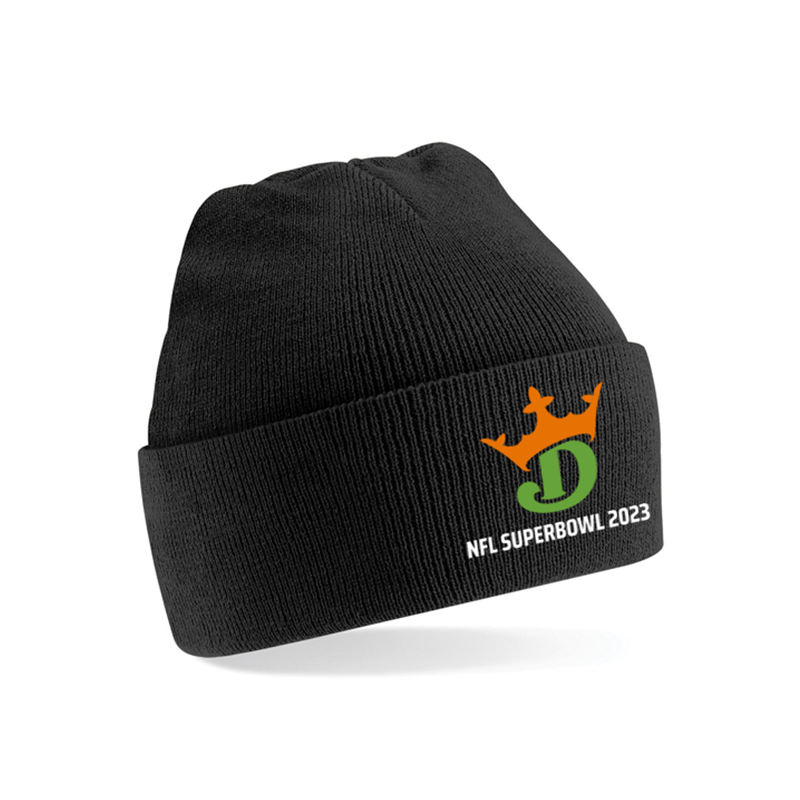 Draft Kings Black Beanie Hat